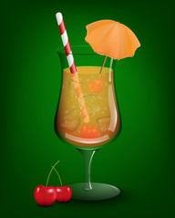 Cocktail on green