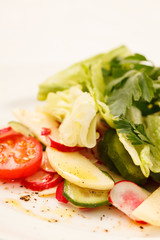 fresh vegetable salad on plate