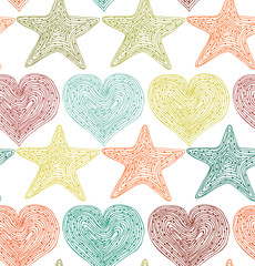 Retro seamless background with hearts