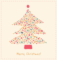 Decorative Christmas tree made of dots