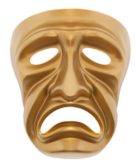 Tragedy theatrical mask isolated