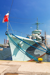Fototapeta premium Shipyard in Gdynia city at Baltic Sea, Poland