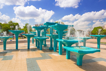 City center fountain in Gdynia, Poland