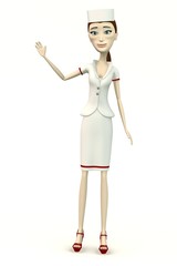 cartoon nurse - palm up