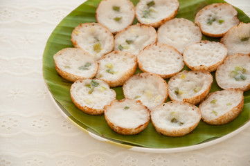 Coconut pudding is a kind of Thai sweetmeat.