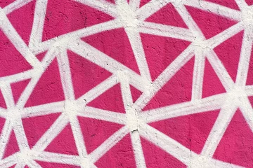 Stof per meter Zigzag Funky roze behang