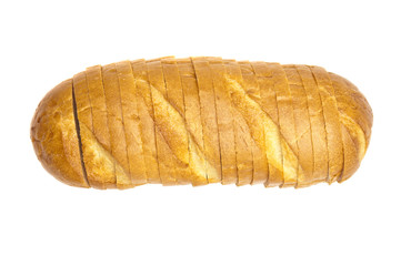 Sliced loaf of bread isolated on white