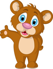 cute little brown bear cartoon expression
