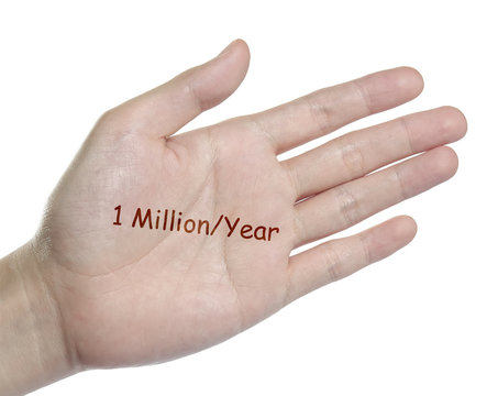 Target for business working on your hand and white background isolated
