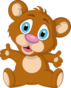 cute little brown bear cartoon expression