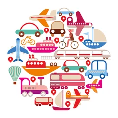 Travel and Transport - round vector