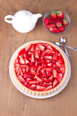 Strawberry cake on a plate