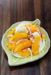 Fresh salad with fennel, orange and onion