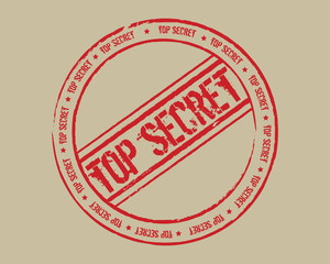 Grunge stamp top secret red - 52571907