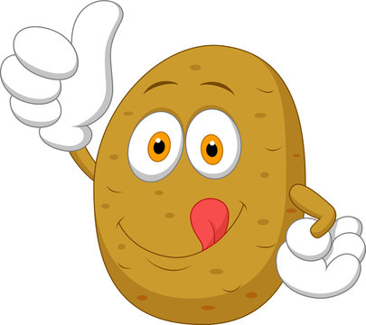 Cute Potato Cartoon Thumb Up