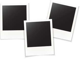 Three blank photo frames