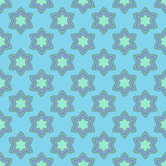 Flower seamless pattern with blue bells