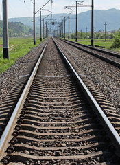 Obraz premium railway track going to horizon