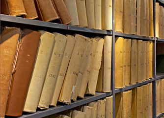Old volume of library books