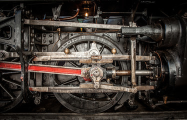 Fototapeta premium Ancient steam train wheels