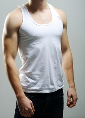 Portrait of a handsome muscular young man