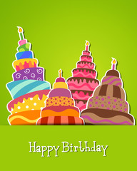 Vector Illustration of a Happy Birthday Card