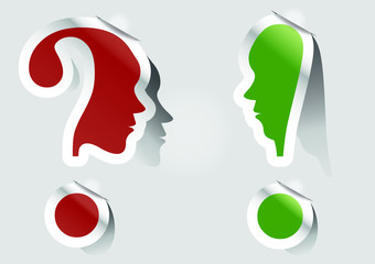 Punto esclamativo e punto interrogativo volti