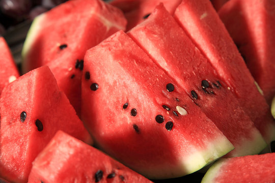 watermelon on slices