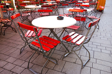 Street view of a coffee terrace