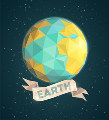 World background in origami style. Vector illustration.
