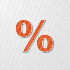 Orange Percent Symbol Paper