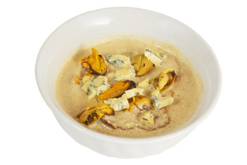 soup cheese mushrooms food isolated on white background clipping