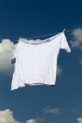 Shirt on clothesline.