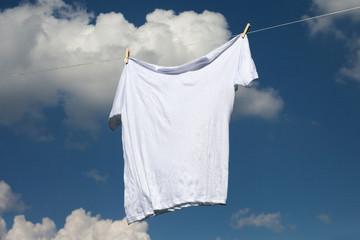 Shirt on clothesline.