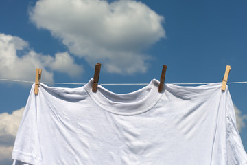 Shirt on clothesline.