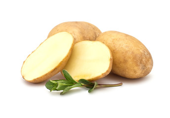 Potato on white background