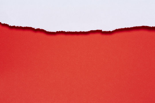 Papierfransen, horizontal oben, weiss, rot