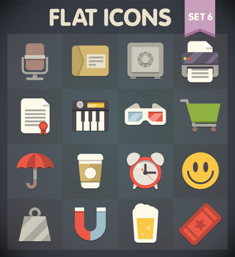 Universal Flat Icons for Web and Mobile Applications Set 6