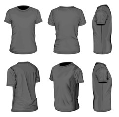 Men's black short sleeve t-shirt design templates