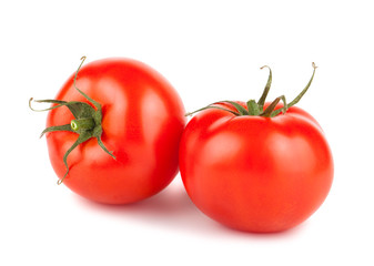 Pair of ripe red tomatoes