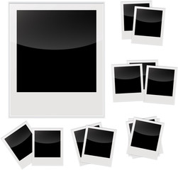 Three blank photo frames