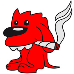 Funny High Dog With Joint