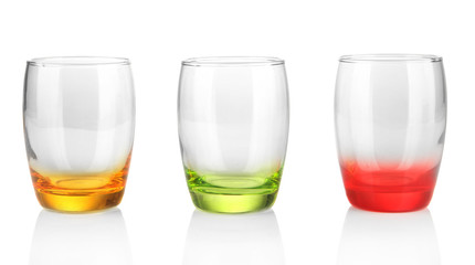 Empty glasses isolated on white