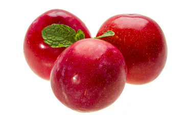 Bright ripe plum with mint