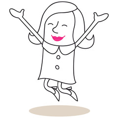 Geschäftsfrau, springen, Jubel, glücklich