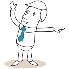 Geschäftsmann, Zeigegeste, Richtung, zeigen