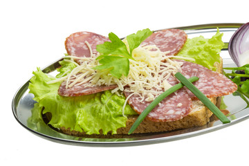 Sandwich with salami