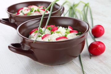 Cottage cheese witch radish