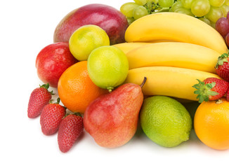Obraz na płótnie Canvas set of fruits on white background