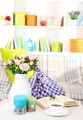 Close up on trendy modern living room